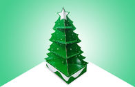 Exhibición verde de la plataforma de la cartulina del árbol de navidad para promover los juguetes, diseño de cogida del ojo