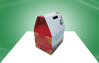 Caja de empaquetado acanalada de encargo del cartón de la caja de papel con la manija de la elevación para la comida/el regalo