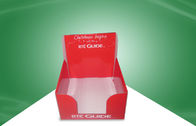 La encimera roja de la cartulina del regalo de la Navidad exhibe reciclable con la impresión en offset de CMKY