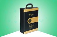 Las cajas de empaquetado del papel exclusivo/noble, Wine caja de regalo de madera con efecto de oro del terciopelo