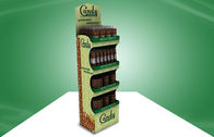 Exhibición modificada para requisitos particulares de la cartulina del POP del caramelo con cuatro el estante, soportes de exhibición de piso de la cartulina