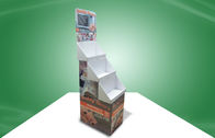Las exhibiciones recicladas de la cartulina de la posición de la Tres-bandeja, felpa juegan el soporte de exhibición de piso