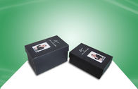 Cajas de empaquetado de papel rígidas negras de la caja de regalo con la laminación de Matt PP