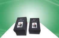 Cajas de empaquetado de papel rígidas negras de la caja de regalo con la laminación de Matt PP