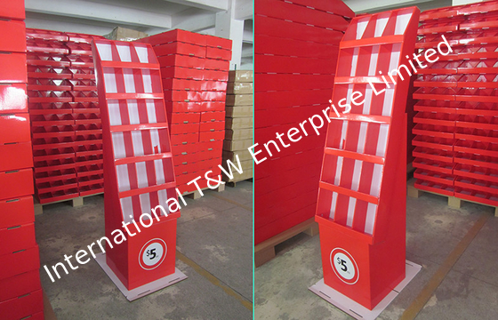 comprar Soporte rojo de la cartulina de la exhibición de la cartulina con 18 bolsillos para promover DVDs online manufacture