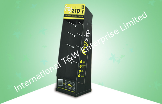 comprar Promover soportes de exhibición acanalados, soportes de exhibición de piso de la cartulina con el gancho plástico online manufacture
