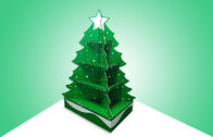 Exhibición verde de la plataforma de la cartulina del árbol de navidad para promover los juguetes, diseño de cogida del ojo
