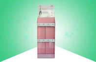 Soportes de exhibición de la cartulina del punto de venta del rosa del ODM del OEM con diseño resistente