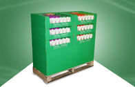 Exhibición verde de la plataforma de la cartulina para los productos de Skincare con 6 bandejas