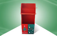 Exhibición de piso derecha libre de la cartulina de la unidad de visualización del rojo con los ganchos para los regalos de la Navidad