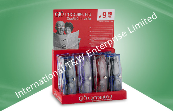 comprar La encimera roja de la cartulina exhibe los vidrios de lectura tableros de la unidad de visualización online manufacture