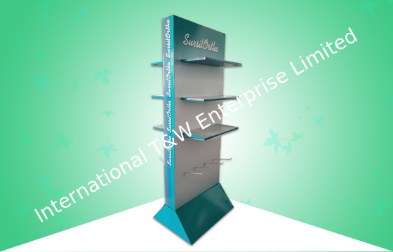 comprar El metal engancha los soportes de exhibición de piso de la cartulina, exhibiciones de comercialización de la cartulina online manufacture