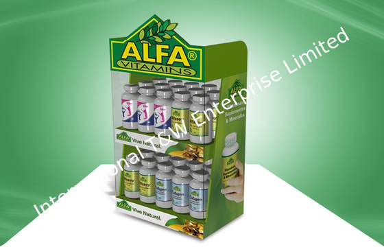 comprar La encimera verde de la cartulina de los productos de Heathcare de la vitamina exhibe aduana online manufacture