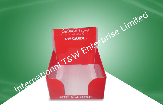 comprar La encimera roja de la cartulina del regalo de la Navidad exhibe reciclable con la impresión en offset de CMKY online manufacture