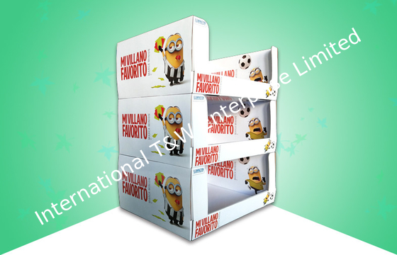 4 colores CMYK Minion PDQ bandejas de cartón con diseño apilable para botellas de bebidas para niños