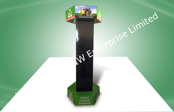 Un buen precio. Soportes de exhibición amistosos de piso de la cartulina del papel secundario de Eco seis para los productos del desgaste del animal doméstico en línea