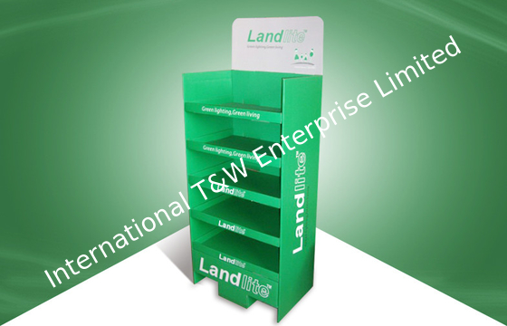 Un buen precio. Soportes de exhibición plegables verdes modificados para requisitos particulares de la cartulina a los productos del servicio de mesa en línea