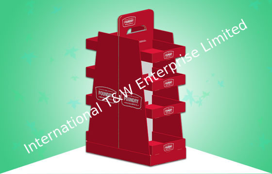 Un buen precio. Las exhibiciones rojas 2 de la publicidad de la cartulina de la posición cara establo grande del espacio de cuatro estantes en línea