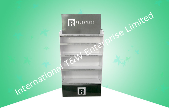 Un buen precio. 5 impresión en offset de los soportes de exhibición de la cartulina del POP del estante CMYK para los artículos/ropa de la atención sanitaria en línea